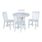 International Concepts 36 in. Solid Wood Round Top Pedestal Dining Table with 4 Chairs in White K08-36RT-23B-C61-4 - alternate 1